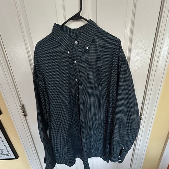 Ralph Lauren Blaire Navy Blue & Green Plaid Buttonup Size XXL - Picture 1 of 3